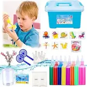 Magic Water Elf Toy Kit, Aqua Fairy Water Gel Kit, with Magic Gels and Sea Creature Molds, Magic Water Elf, Magic Water Gel Kit, Water Gel Kit with Magic Gels and Sea Creature Molds (12 * 60ml)