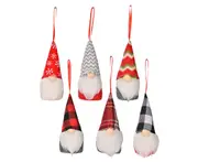 C90 6PCS Christmas Decoration Christmas Knitted Pendant with Lights Christmas Tree Ornaments Home Shopping Mall Holiday Decorations
