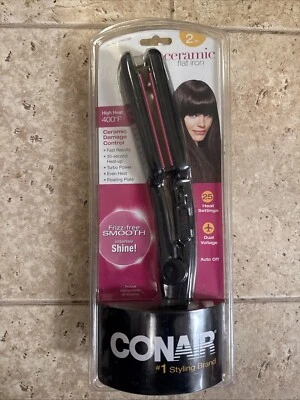 CONAIR Flat Iron Hair Straightener Ceramic Technology 2” CS19Vc5R Sealed