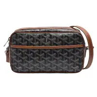 在飛比找momo購物網優惠-【GOYARD 高雅德】經典防水帆布LOGO拉鍊斜背相機包(