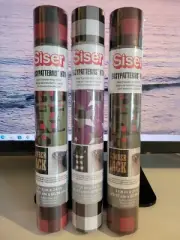 Lot of 3 rolls Siser Easypatterns Heat Transfer Vinyl Lumberjack Plaid Patterns