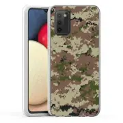 (Digi Woods Camo)ShockProof TPU phone case cover(Clear)for Samsung Galaxy A02S
