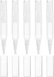 HEALEEP 5pcs Versatile Nail Oil Pen Refillable Transparent Lip Gloss Tubes for Nail Nutrition Makeup and Click Lip Gloss Pen with Brush Tip for Easy Application