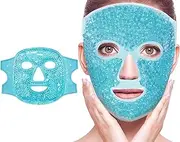 Ice Face Mask Reusable and Cold Gel Eye Mask for Puffiness/Dark Circles/Eye Bags/Dry Eyes/Headaches/Migraines/Stress Relief, YQ UP Ice Pack for Eyes & Face Sleep Compress for Post Surgery, Puffiness (Blue)
