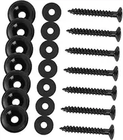 ERINGOGO 7Pcs Folk Guitar Belt Buckle Durable Acoustic Guitar Belt Fixator with Screw Bolt Stylish Black Design for Secure Strap Attachment for Musicians