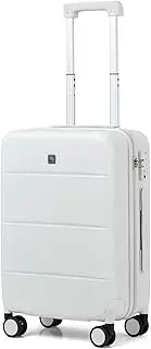 [Hanke] Carry On Luggage 22x14x9 Airline Approved Spinner Wheels Hard Shell Suitcases for Women & Men Lightweight Luggage Travel Suitcase Rolling Luggage 20 Inch(Smoke White)