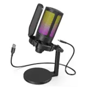 USB Microphone for PC Gaming, Computer Desktop Streaming Microphone with Mute