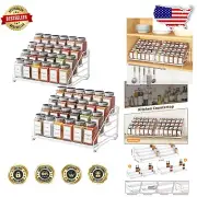 Elegant Spice Rack Organizer with Adjustable Depth - 4 Tiers for Kitchen & Bath