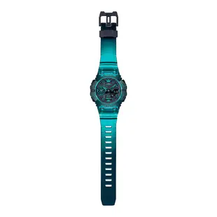 【CASIO 卡西歐】G-SHOCK 機械潮流 藍芽連線 防水 運動雙顯錶 GA-B001G-2A 半透明藍 台南 時代