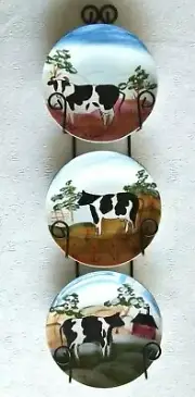 Cow Plates With Wall Hanger - New