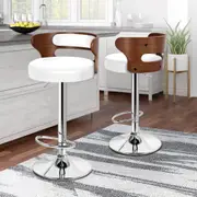 2x ALFORDSON Bar Stools Swivel Chair White