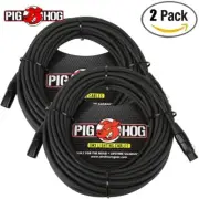 2-PACK Pig Hog PHDMX50 50FT XLR F to XLR M High Performance DMX Lighting Cable