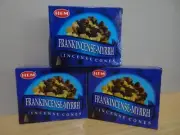 Frankincense - Myrrh Incense Cones 3 Boxes x 10 Total 30 Cones HEM Free Post