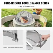 Stainless Steel Firepit Spark Screen Lid, 0.76m, Easy-Open Cover for Patios