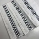 Nestwell White With Navy Stripe Fingertip Towel 12X18 100% Cotton Lot Of 3