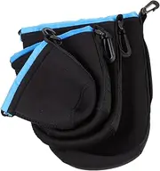 Yardenfun 4pcs Neoprene Camera Lens Pouch Durable Lens Storage Case for DSLR Mirrorless Lenses Protects Against Moisture Scratches Belt Hooks for Easy Carrying