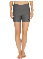 NEW NIKE [S] Women's 5.0" DRI-FIT POWER Yoga/Gym Shorts-Grey 839913-071