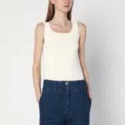 [Max Mara] Ivory top in crêpe viscose M White