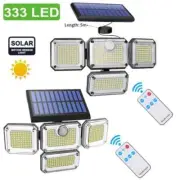 2PCS x 333 LED Solar Lights Outdoor Waterproof Motion Sensor Security Wall Lamp