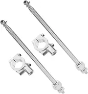 2pcs Motorcycle Flagpole Cycling Handlebar Flagpole Telescopic Flag Pole Portable Flag Pole Bicycle Flag Mounting Bracket Bike Flagpole Bike Handlebar Flagpole Steel Silver