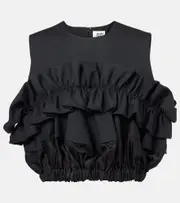 [Noir Kei Ninomiya] Noir Kei Ninomiya Ruffled wool top AU 14 black