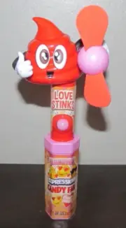 NEW Expressions Candy Fan LOVE STINKS Valentine POOP EMOJI Collectible