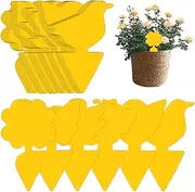 Pack of 60 Yellow Stickers, Fungus gnats, Waterproof Yellow Plates Against Fungus gnats, Fruit Fly Trap for Indoor Plants, pest Control, Against Small Flies in Potting Soil