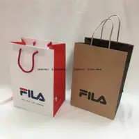 在飛比找蝦皮購物優惠-23公里 FILA 牛皮紙袋 紅白 卡其 黑 紙袋 卡其 袋