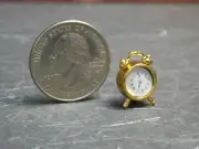 Dollhouse Miniature Alarm Clock Gold Metal E 1:12 inch scale B187 Dollys Gallery