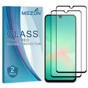 [2 Pack] Full Coverage Samsung Galaxy A26 5G Tempered Glass Crystal Clear Premium 9H HD Screen Protector by MEZON (Galaxy A26 5G, 9H Full)