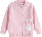 [Lil Cactus] Baby and Girls Easter Bunny Knit Sweater Cardigan