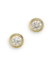 Roberto Coin 18K Yellow Gold Diamond Bezel Stud Earrings