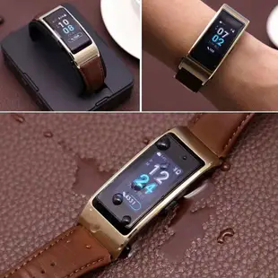 華為b5錶帶智能手環B5手錶真皮商務運動腕帶錶鍊牛皮18mm