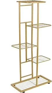 Daseeme 5-Tier Display Shelf Flower Pots Rack Plant Stand Potting Ladder Planter Stand Heavy Duty Storage Shelving Rack for Potted Plants