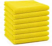 Microfiber Kitchen Towels, Dish Cloths for Washing Dishes, Kitchen washcloths, Soft, Super Absorbent and Lint Free Dish Towels - 10 Pack - 30cmx30cm (Yellow)
