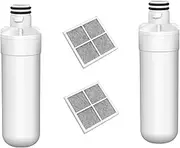 2X Refrigerator Water Filter with LT120F Fresh Air Filter Compatible with LG LT1000P, ADQ747935, GF-D708MBSL, GF-B590PL, GF-L570MBL, GF-D708BSL, GF-D708MBS, GF-V706BSL