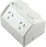 15A Point Power Point Single/Double Power Point 15 Amp Socket Waterproof Outdoor Safe Durable, Double Socket
