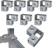 SiegYma Square Tubing Pipe Connector, 3-Way L-Shape, 8-Piece Set, Aluminium, Classic, 3 mm Depth
