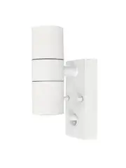 Wanaka 2 Light Up/Down Exterior Wall Light with Sensor in White