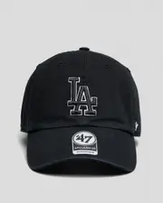 [Forty Seven] Forty Seven Men's Los Angeles Dodgers '47 Clean Up Cap in Black/White One Size Black/White