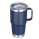 20 oz Stainless Steel Tumbler with Handle Metal Insulated Coffee Travel Mug Navy