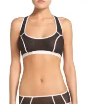 COSABELLA -Metropolis Racerback Mesh Bralette (Black/Pink Lily)-M
