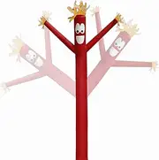 Mkevi 20ft Sky Air Puppet Dancer Inflatable Arm Flailing Tube Man Wacky Wavy Wind Flying Dancing Man for DIY Stand Out Advertising, No 18in Blower (Red)