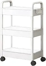 Multi-Purpose Rolling Cart | Rolling Utility Cart - Storage Organizer, Utility Storage Trolley,Snack Shelf, Book Movable Organizer, 3 Tier, Home Org