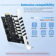 PCIe to USB 3.2 Gen 2 Expansion Card Express Card 20Gbps 5 USB A & 2 USB C Ports