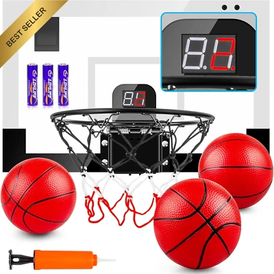 Indoor Basketball Hoop with Electronic Scoreboard (Teens/Adults, 3 Balls)