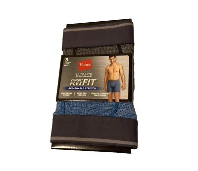 Hanes Boxer Briefs Men Medium 3-Pack Comfort Flex Fit Ultra Soft 32-34"