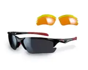 Sunwise Twister Black Cycling Sunglasses includes 3 Interchangeable Lenses