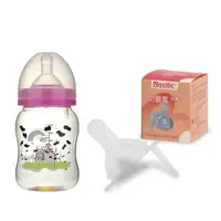在飛比找momo購物網優惠-【貝喜力克】防脹氣寬口徑PES乳牛奶瓶180ml(送十字奶嘴