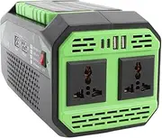 Asixxsix 600W Power Inverter, DC 12V to AC 220 Car Charger Adapter with 2 AC Outlets, 2 X 24W USB C PD and 2 X 24W USB A QC Fast Charging Ports, Voltage Display, Outlet for Laptop